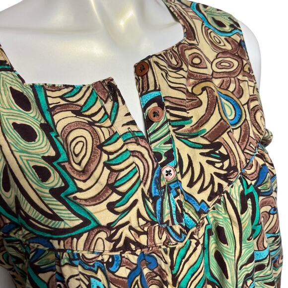 Bobbie Brooks Floral Cotton Tunic Dress Size L (14/16) Vibrant Pattern - Picture 8 of 9